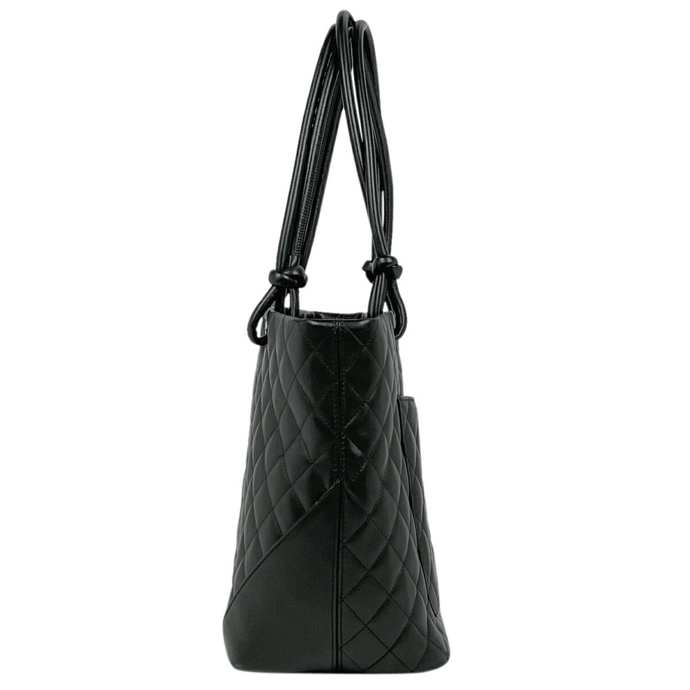 Chanel Black Large Bag Line Tote Cambon Leather